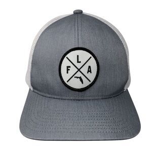 Florida Snapback Mesh Back Trucker Hat Gray One Size Colorblock Haka